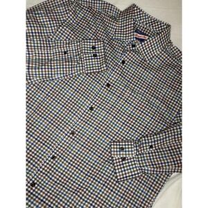Johnnie-O Blue & White Check Hangin' Out Long Sleeve Button Up Shirt Men's Large